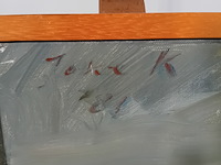 Schilderij, j. kokkelkoren, stilleven met eieren , 1981 - afbeelding 6 van  11