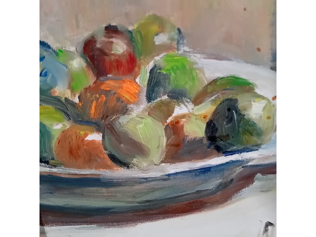 Schilderij, j. kokkelkoren, stilleven met eieren , 1981 - afbeelding 7 van  11