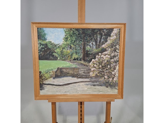 Schilderij, j. stolp, tuinimpressie, 1975 - afbeelding 4 van  7