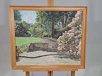 Schilderij, j. stolp, tuinimpressie, 1975 - afbeelding 4 van  7