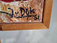 Schilderij, j. van dijk, dansend rood, 1961 - afbeelding 5 van  8