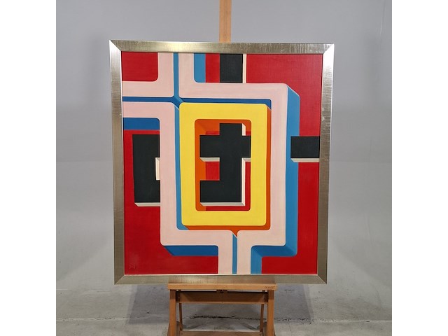 Schilderij, j. verschuren, 1971 - afbeelding 1 van  7