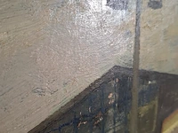 Schilderij, j.a. burgerhout, havenkant, 1957 - afbeelding 4 van  8