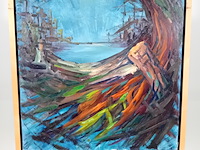 Schilderij, j.h. willemse, ochtend sloterplas, 1976 - afbeelding 1 van  7