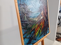 Schilderij, j.h. willemse, ochtend sloterplas, 1976 - afbeelding 2 van  7