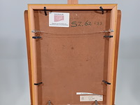 Schilderij, j.m.m. van santen, meisje met fanjack - afbeelding 6 van  7