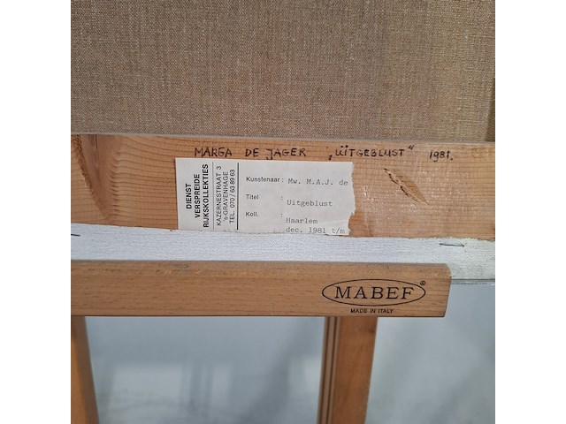 Schilderij, m. de jager, uitgeblust, 1981 - afbeelding 6 van  6