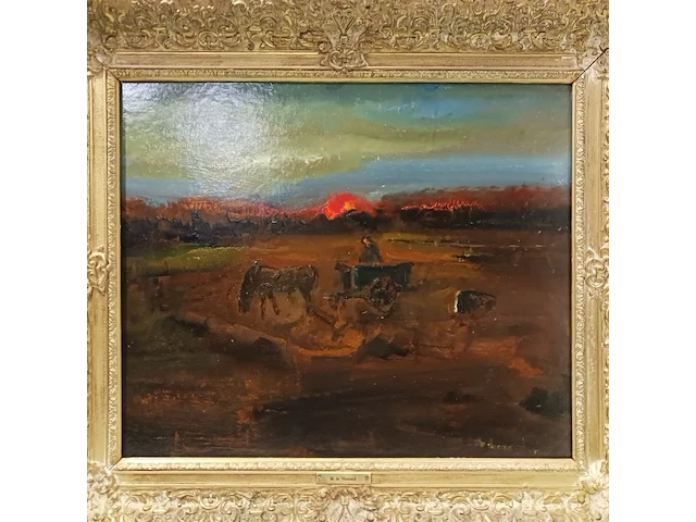 Schilderij m. de vlaminck, wit, +/- 1930 - afbeelding 2 van  8