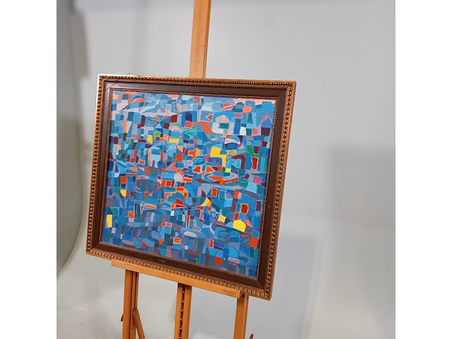 Schilderij, m. g. de ronde, oosterse stad, 1973 - afbeelding 3 van  8