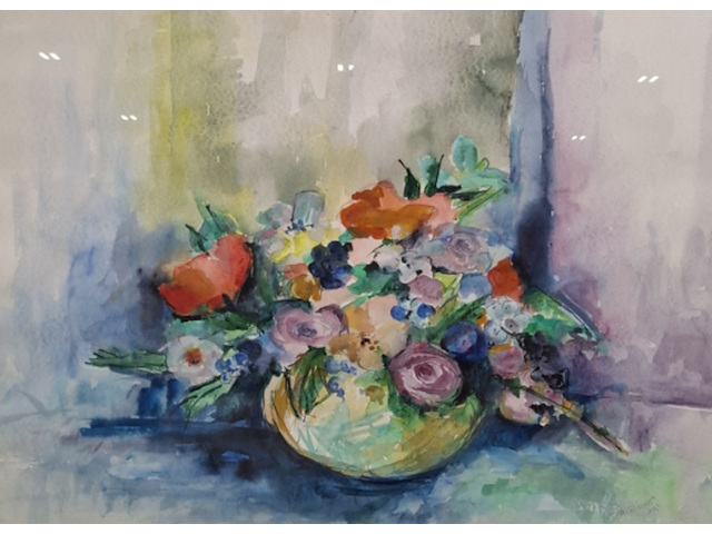 Schilderij, maya wildevuur (1944-2023), boeket, 1991, gemengde techniek - afbeelding 1 van  9