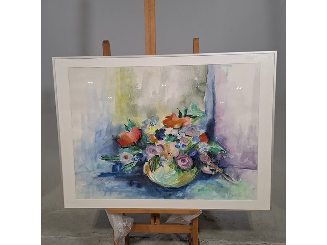 Schilderij, maya wildevuur (1944-2023), boeket, 1991, gemengde techniek - afbeelding 2 van  9