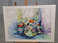 Schilderij, maya wildevuur (1944-2023), boeket, 1991, gemengde techniek - afbeelding 2 van  9