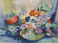 Schilderij, maya wildevuur (1944-2023), boeket, 1991, gemengde techniek - afbeelding 6 van  9