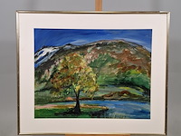 Schilderij, maya wildevuur (1944-2023), boom in landschap, 1995 - afbeelding 2 van  9