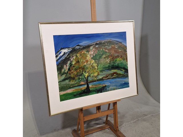 Schilderij, maya wildevuur (1944-2023), boom in landschap, 1995 - afbeelding 3 van  9