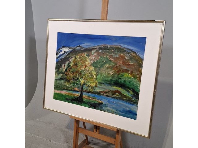 Schilderij, maya wildevuur (1944-2023), boom in landschap, 1995 - afbeelding 4 van  9