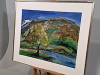 Schilderij, maya wildevuur (1944-2023), boom in landschap, 1995 - afbeelding 4 van  9