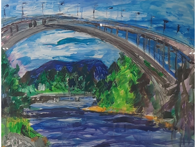 Schilderij, maya wildevuur (1944-2023), in de buurt van honosand, 1991, gemengde techniek - afbeelding 1 van  9