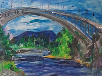 Schilderij, maya wildevuur (1944-2023), in de buurt van honosand, 1991, gemengde techniek - afbeelding 1 van  9