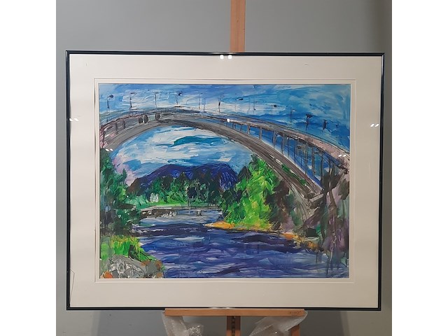 Schilderij, maya wildevuur (1944-2023), in de buurt van honosand, 1991, gemengde techniek - afbeelding 2 van  9