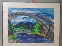 Schilderij, maya wildevuur (1944-2023), in de buurt van honosand, 1991, gemengde techniek - afbeelding 2 van  9