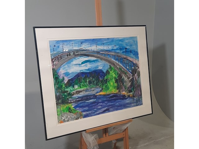 Schilderij, maya wildevuur (1944-2023), in de buurt van honosand, 1991, gemengde techniek - afbeelding 3 van  9