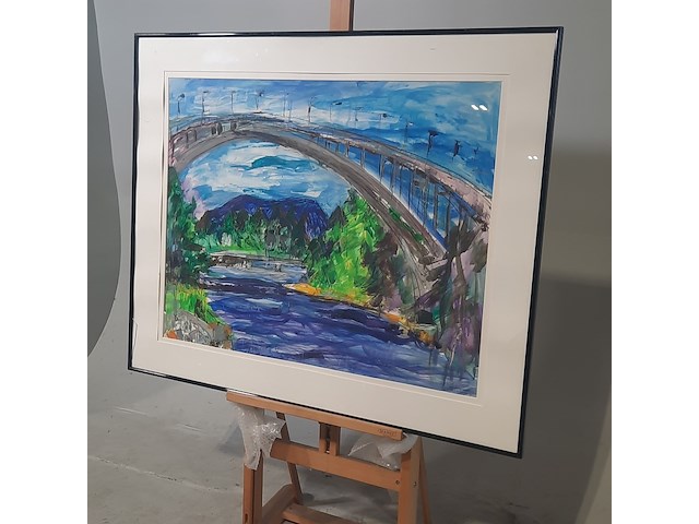 Schilderij, maya wildevuur (1944-2023), in de buurt van honosand, 1991, gemengde techniek - afbeelding 4 van  9