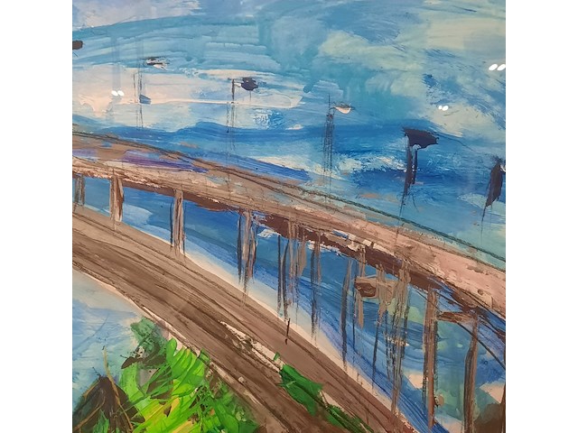 Schilderij, maya wildevuur (1944-2023), in de buurt van honosand, 1991, gemengde techniek - afbeelding 6 van  9