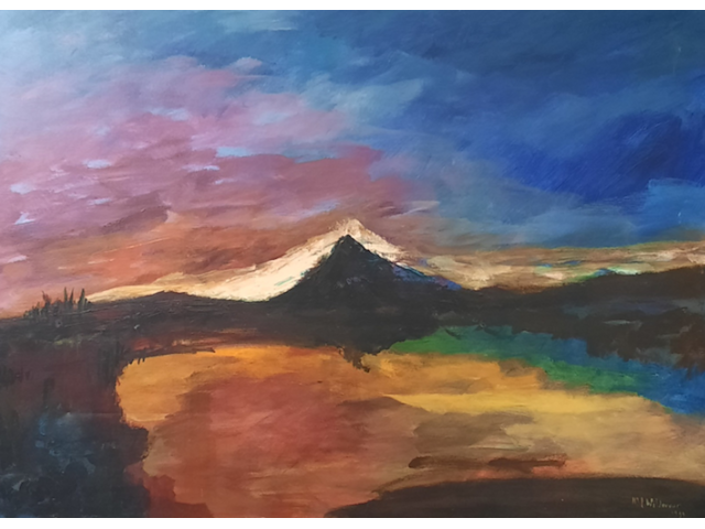 Schilderij, maya wildevuur (1944-2023), landschap, 1999 - afbeelding 1 van  8