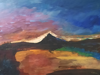 Schilderij, maya wildevuur (1944-2023), landschap, 1999 - afbeelding 1 van  8