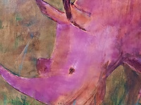 Schilderij, maya wildevuur (1944-2023), neushoorn, 2000 - afbeelding 6 van  8