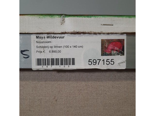 Schilderij, maya wildevuur (1944-2023), neushoorn, 2000 - afbeelding 8 van  8