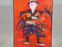 Schilderij, maya wildevuur (1944-2023), samuraivechter, 1989, gemengde techniek - afbeelding 2 van  9