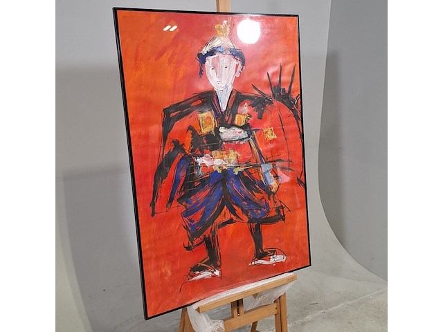 Schilderij, maya wildevuur (1944-2023), samuraivechter, 1989, gemengde techniek - afbeelding 3 van  9