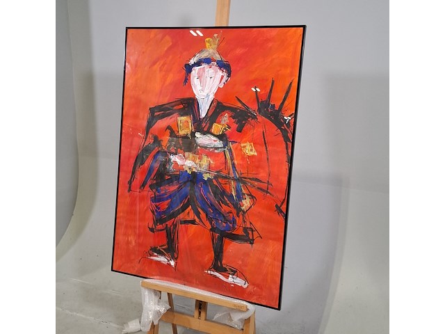 Schilderij, maya wildevuur (1944-2023), samuraivechter, 1989, gemengde techniek - afbeelding 4 van  9