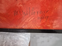 Schilderij, maya wildevuur (1944-2023), samuraivechter, 1989, gemengde techniek - afbeelding 5 van  9