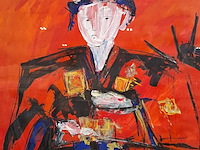 Schilderij, maya wildevuur (1944-2023), samuraivechter, 1989, gemengde techniek - afbeelding 6 van  9