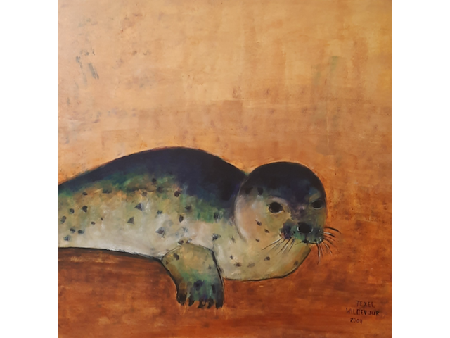 Schilderij, maya wildevuur (1944-2023), zeehond - texel, 2004 - afbeelding 1 van  8
