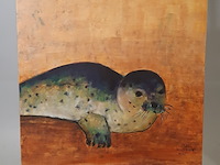 Schilderij, maya wildevuur (1944-2023), zeehond - texel, 2004 - afbeelding 2 van  8