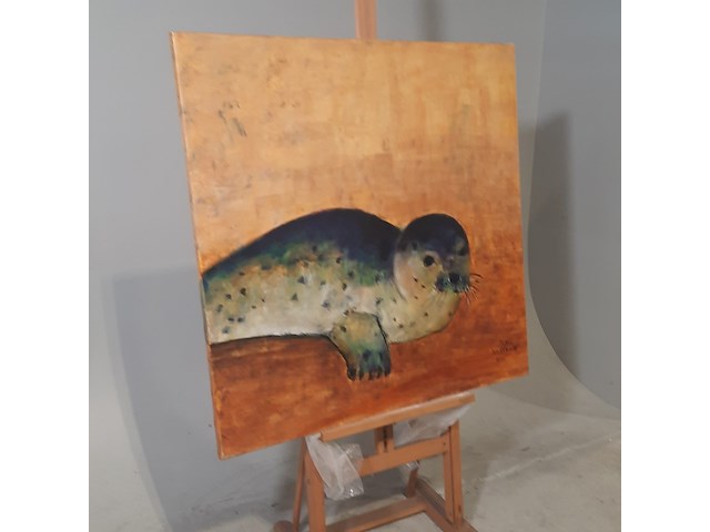 Schilderij, maya wildevuur (1944-2023), zeehond - texel, 2004 - afbeelding 3 van  8