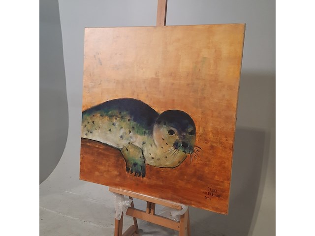 Schilderij, maya wildevuur (1944-2023), zeehond - texel, 2004 - afbeelding 4 van  8