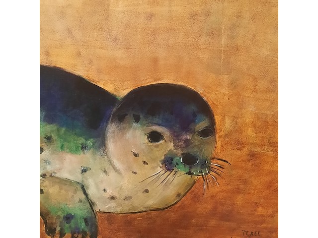 Schilderij, maya wildevuur (1944-2023), zeehond - texel, 2004 - afbeelding 5 van  8