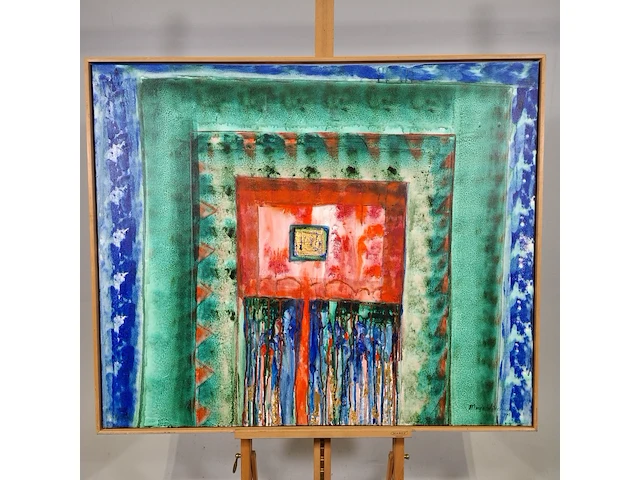 Schilderij, maya wildevuur, abstract, 1992 - afbeelding 1 van  8