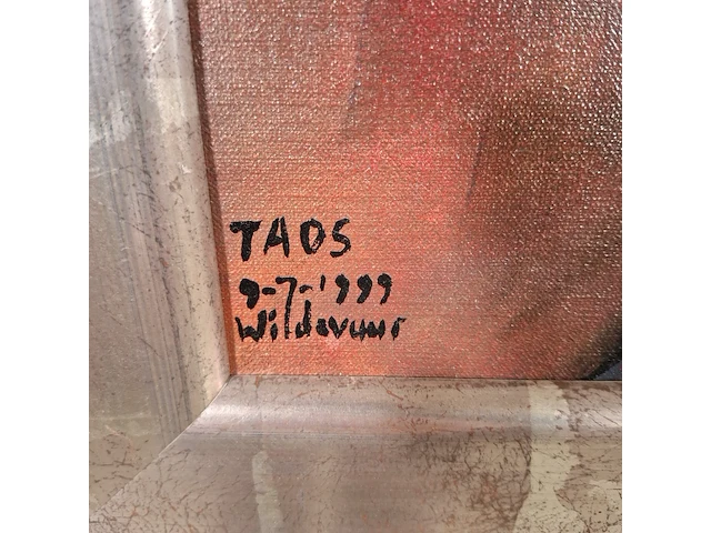Schilderij, maya wildevuur, taos, 1999 - afbeelding 5 van  8