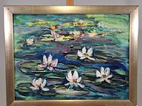 Schilderij, maya wildevuur, waterlelies, 1995 - afbeelding 1 van  8