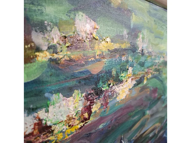 Schilderij, maya wildevuur, waterlelies, 1995 - afbeelding 4 van  8