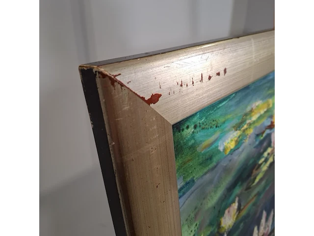 Schilderij, maya wildevuur, waterlelies, 1995 - afbeelding 6 van  8