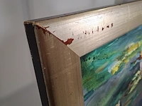 Schilderij, maya wildevuur, waterlelies, 1995 - afbeelding 6 van  8