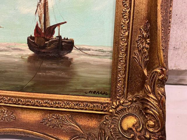 Schilderij molen en boot (2x) - afbeelding 6 van  9