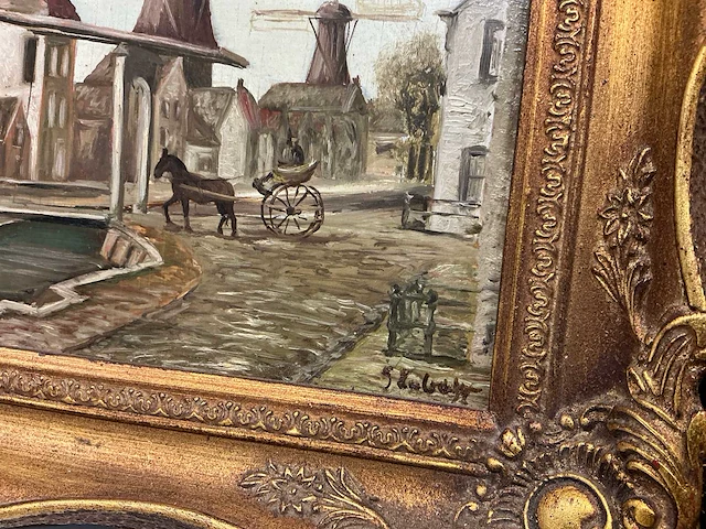 Schilderij molen en boot (2x) - afbeelding 7 van  9